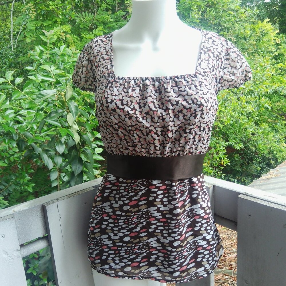 Y2k Polka Dot Coquette Sheer Chiffon Babydoll Top